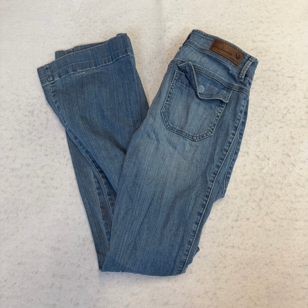 Buffalo David Bitton Flare Jeans Womens 26 Blue Front Pocket Low Rise